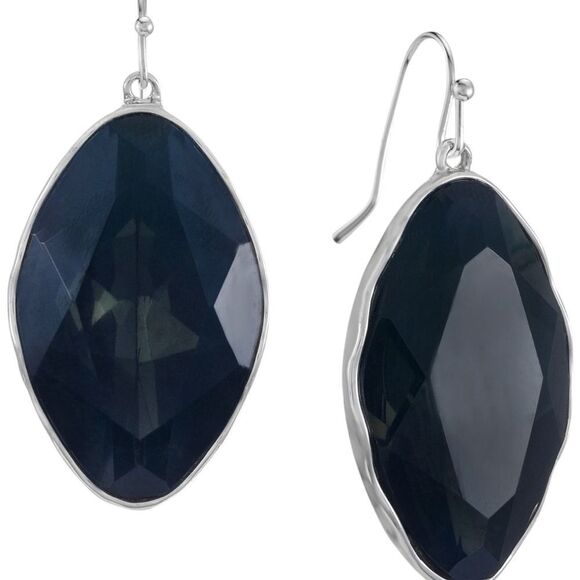 Style & Co Elegant Silver and Blue Green Drop Earrings - Picture 1 of 5